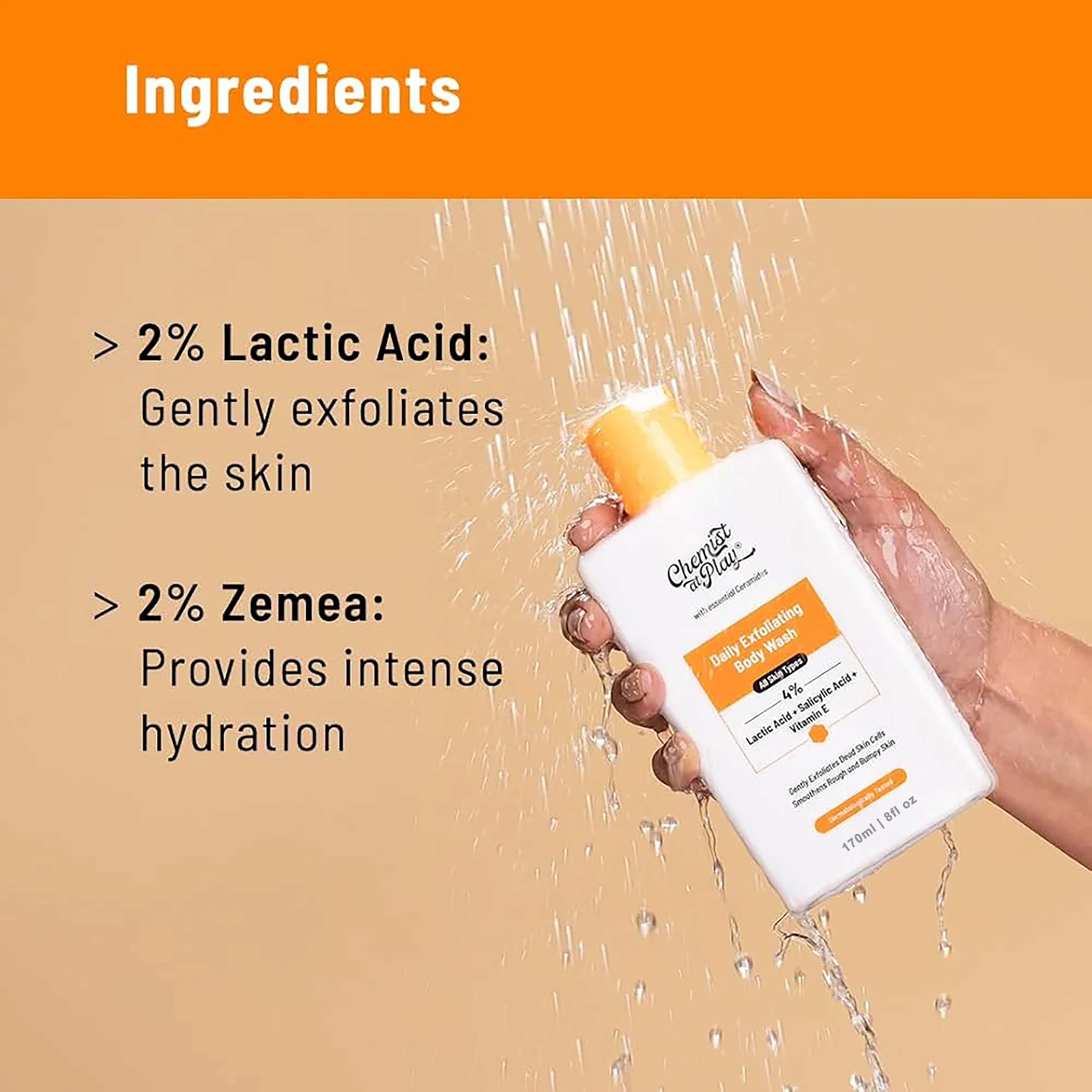 Exfoliating Body Wash (Instant Removing tan & Brighten up skin)