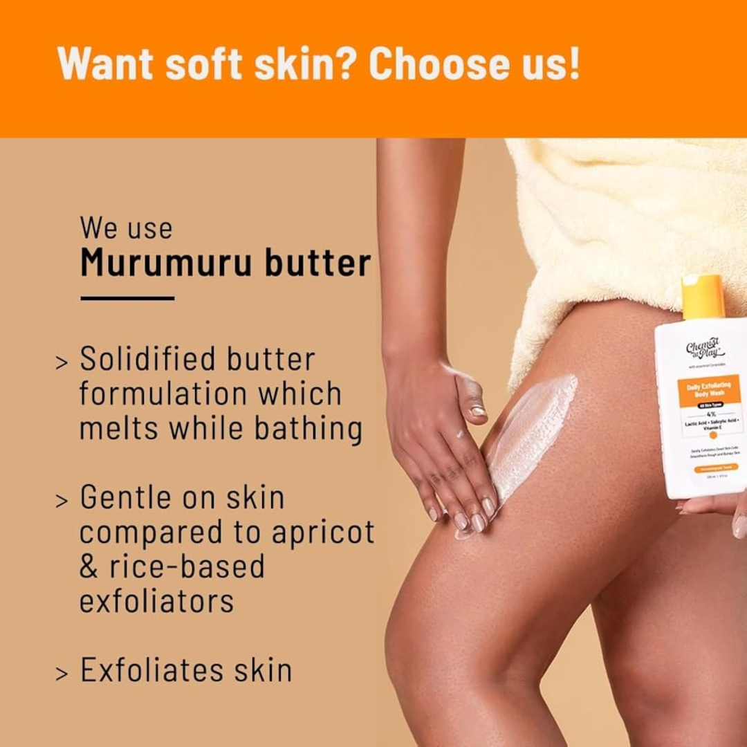 Glow Boost Exfoliating Body Wash - Remove Tan & Brighten-up Skin in 1st use