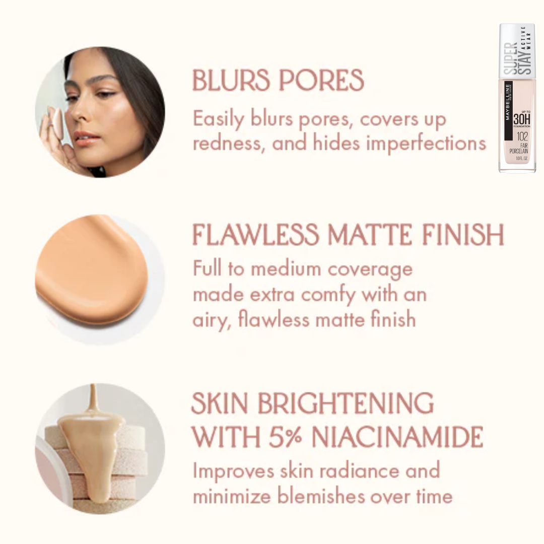 Maybelline 30hour Active Wear Foundation.