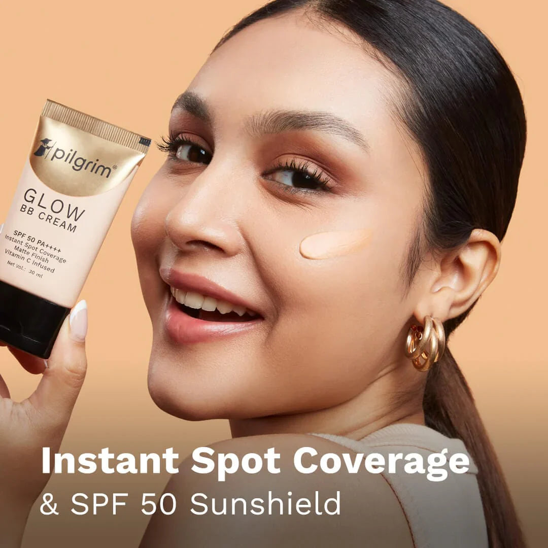 Glow BB Cream by Pilgrim with SPF 50+ (Coverage, Protection & Glow)